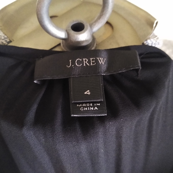 J. CREW Black Long Sleeve Blouse with Black and White Rope trim - Picture 6 of 7